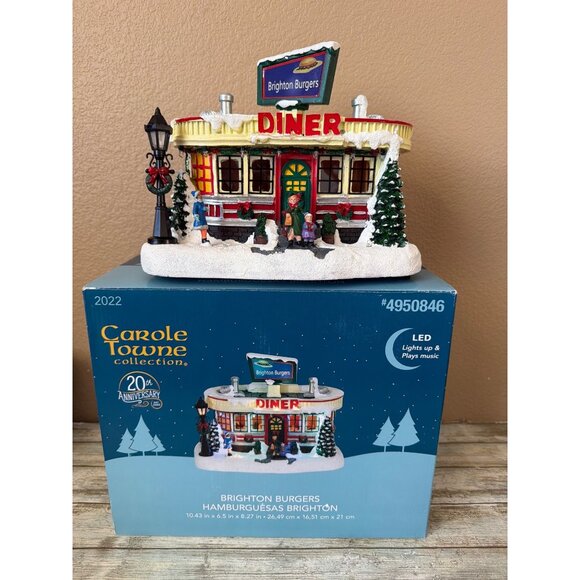 Carole Towne Christmas Village 2022 Brighton Burgers Diner20th Anniversary w/Box - Picture 15 of 17
